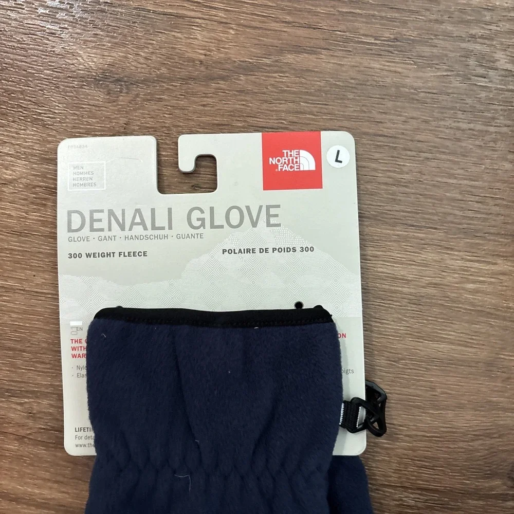 The North Face tNF Denali Gloves Mens Large Black Navy Blue 19836 NEW